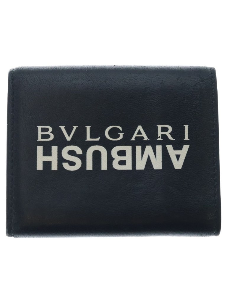 Bvlgari Ambush Wallet Leather Bifold Compact Black